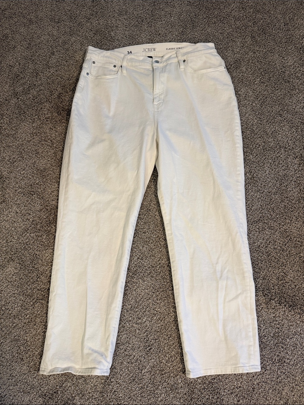 J. Crew Womens White Relaxed Jeans